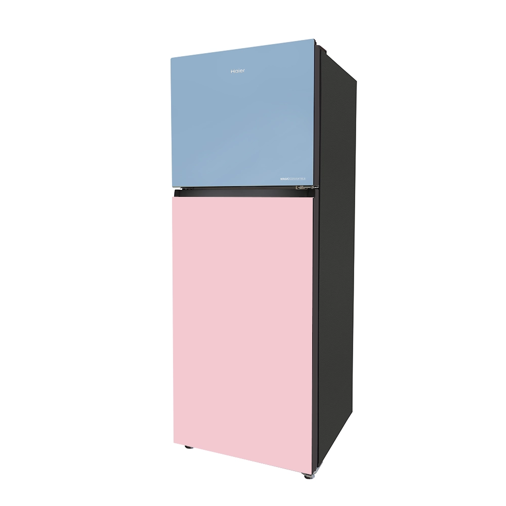 Haier Vogue Series  328L Rose Blue Glass   Finish,10 in 1 Convertible Modes  Top Mount Frost Free Refrigerator HRF-3783RBG-P